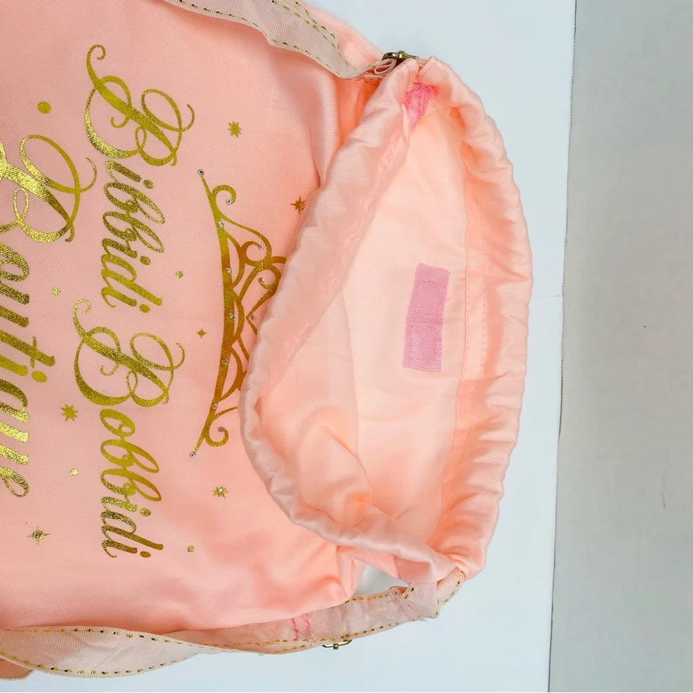 Disney Parks Bibbidi Bobbidi Boutique Pink Gold Cinch Fabric Backpack Princess